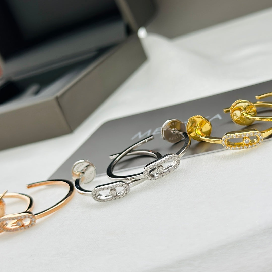 [Luxery]CREOLES MOVE UNO PM DIAMOND EARRINGS