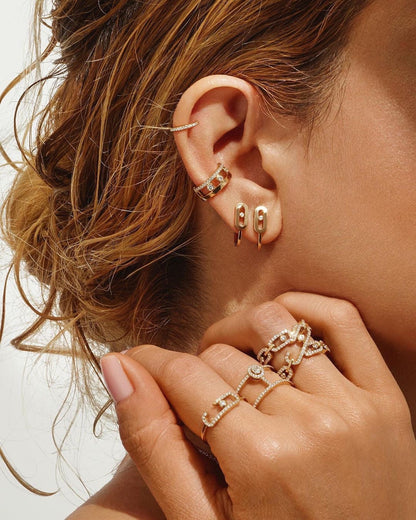 [Luxery]CREOLES MOVE UNO MINI 1 DIAMOND EARRINGS