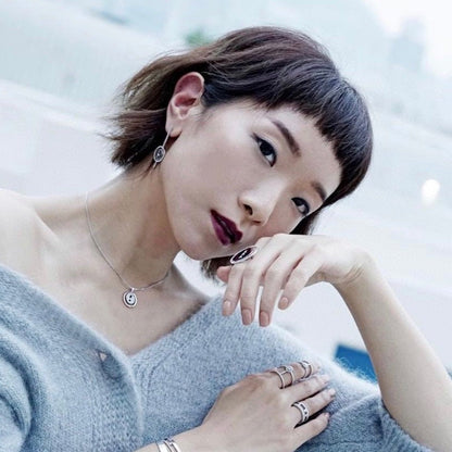 [Luxery]Demo MOVE ARROW PINK GOLD DIAMOND EARRINGS
