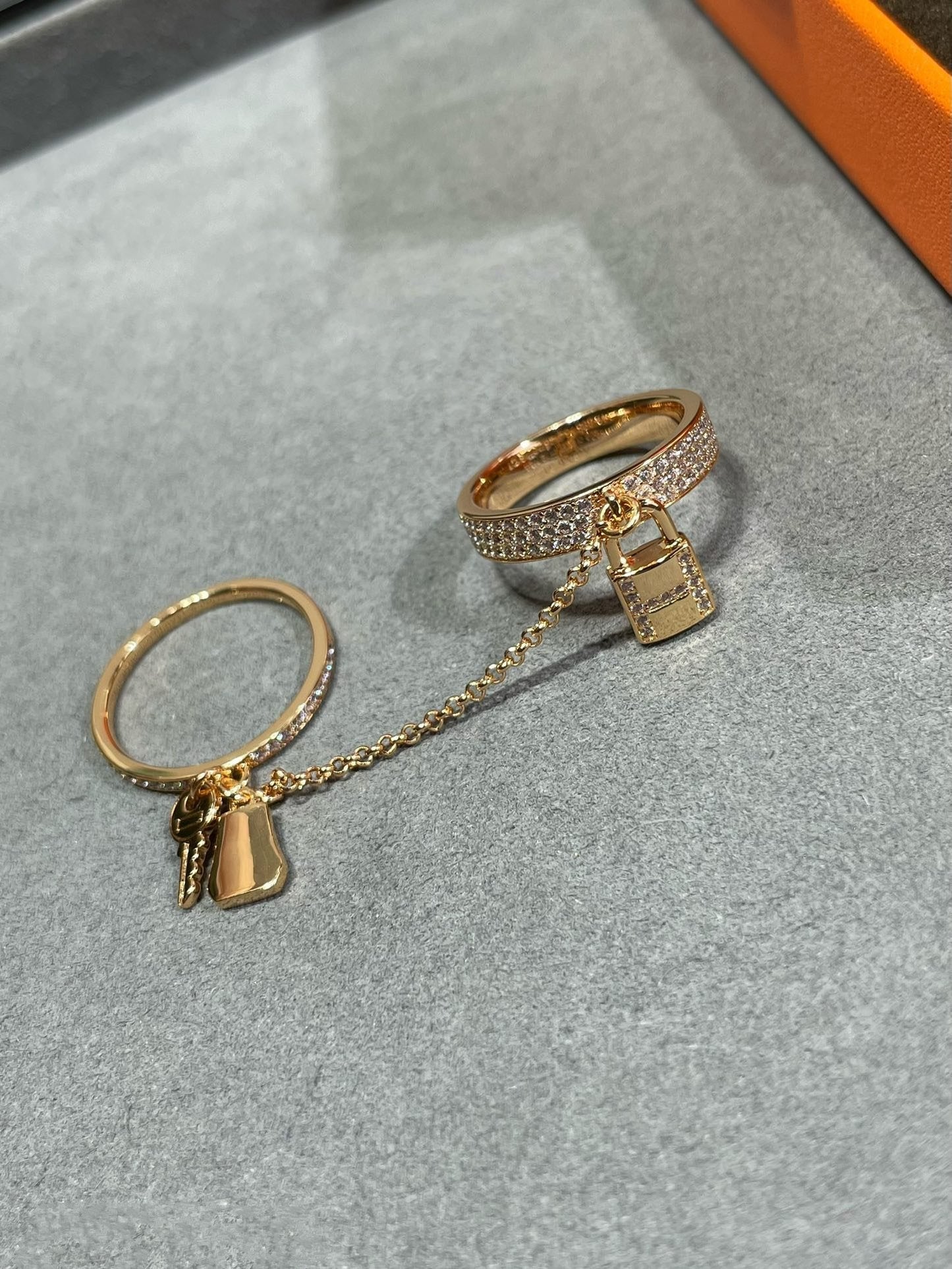 [Luxery]HM KELLY CLOCHETTE DOUBLE RING IN  WITH DIAMONDS