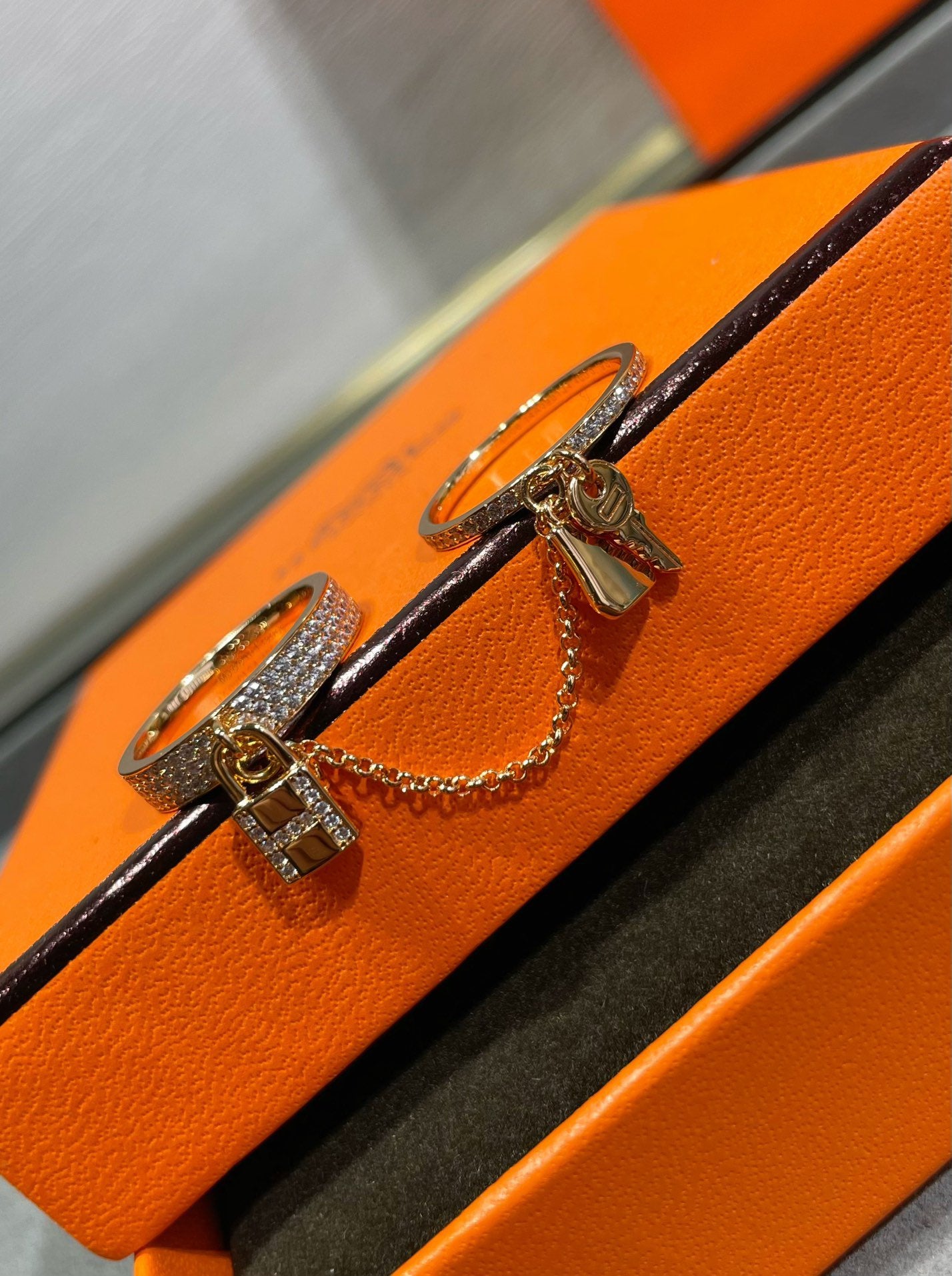 [Luxery]HM KELLY CLOCHETTE DOUBLE RING IN  WITH DIAMONDS
