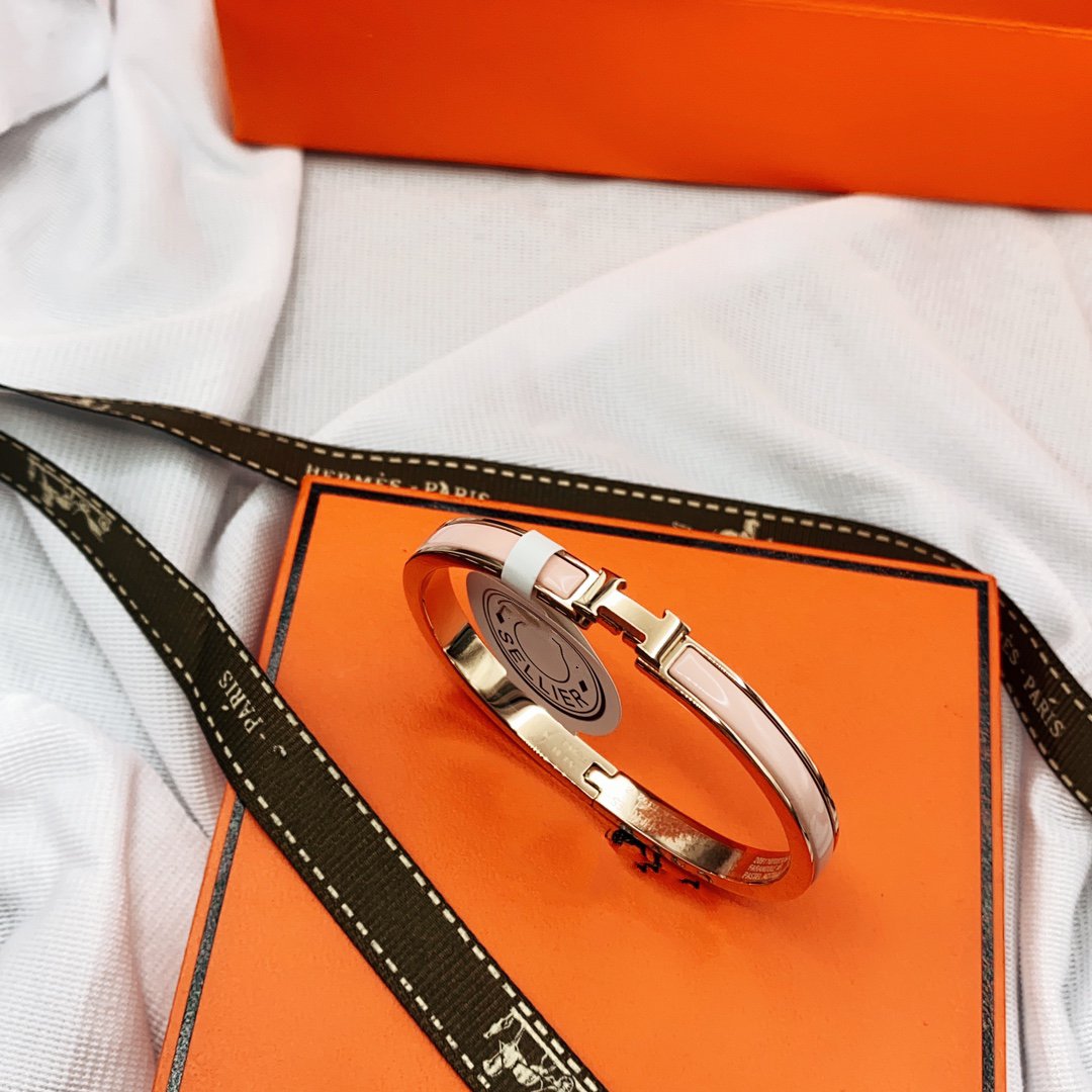 [Luxery]CLASSIC HM CLIC  PINK 8MM ENAMEL BRACELET