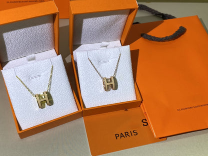 [Luxery]HM CLIC YELLOW ENAMEL GOLD NECKLACE