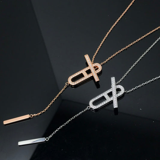 [Luxery]HM NECKLACE PLATINUM ROSE GOLD DIAMOND
