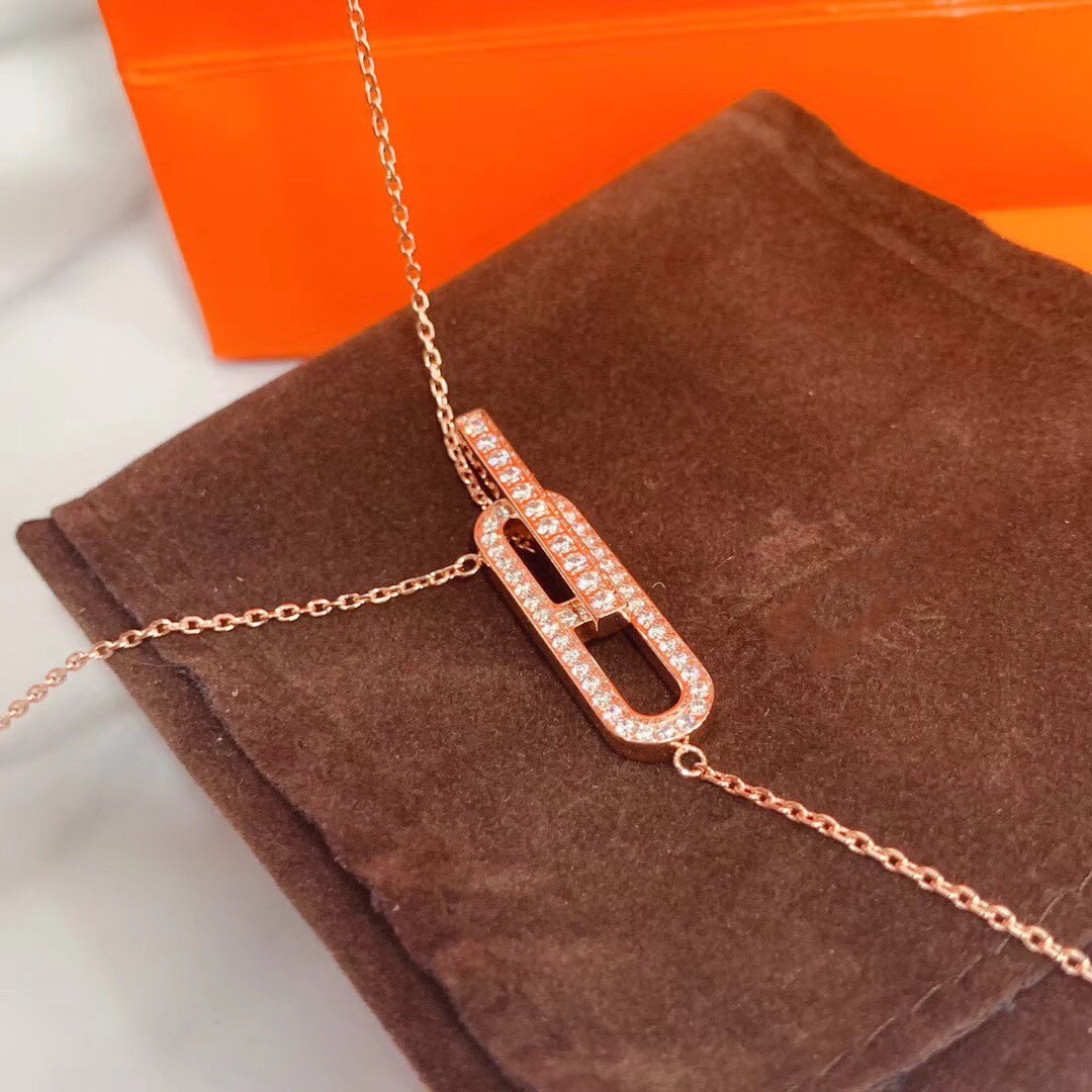 [Luxery]HM NECKLACE PLATINUM ROSE GOLD DIAMOND