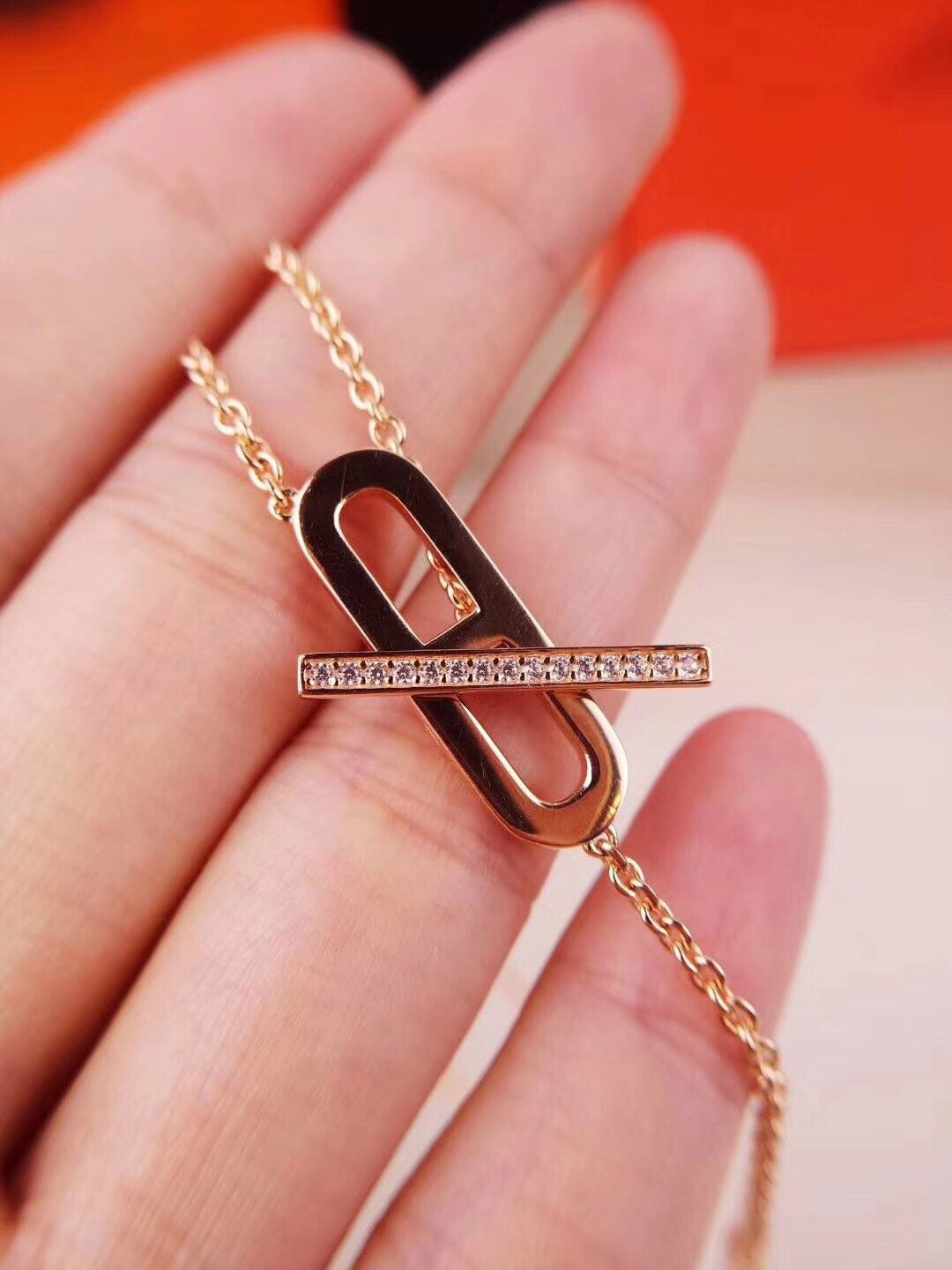 [Luxery]HM NECKLACE PLATINUM ROSE GOLD DIAMOND