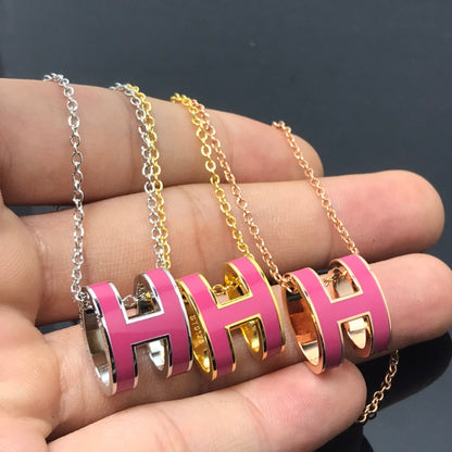 [Luxery]H NECKLACE PINK