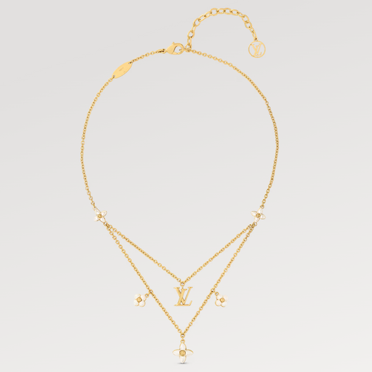 [Luxery]FLOWERGRAM GOLD MOP DOUBLE ROW NECKLACE