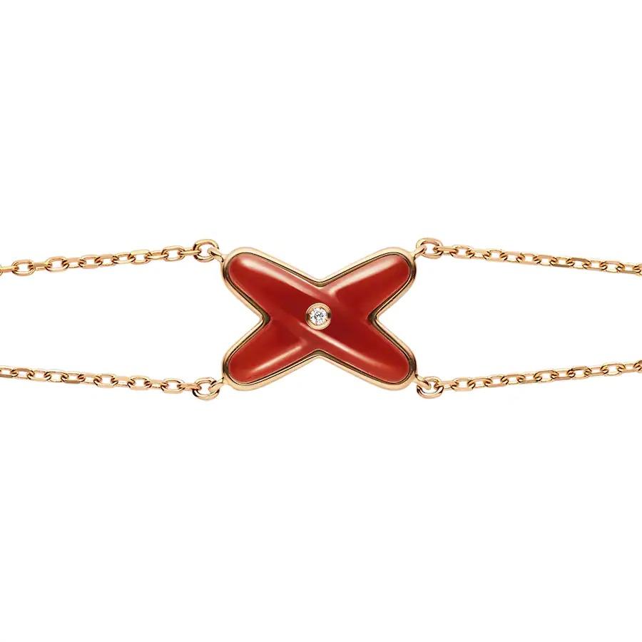 [Luxery]JEUX BRACELET CARNELIAN PINK GOLD 1 DIAMOND