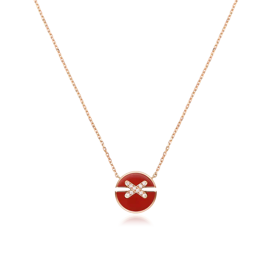 [Luxery]JEUX DE ROSE GOLD DIAMOND NECKLACE