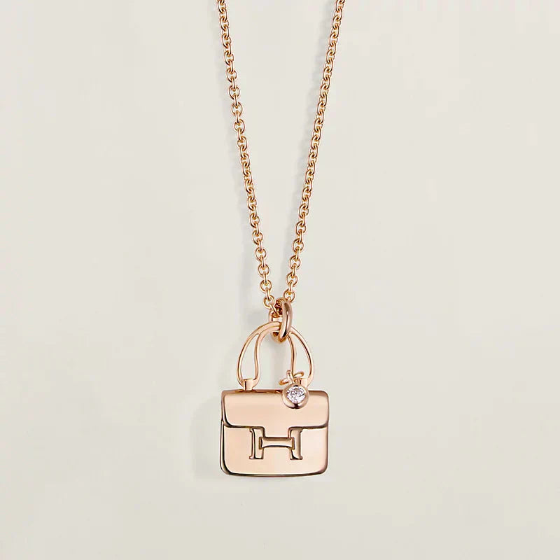 [Luxery]AMULETTE PEDANT ROSE GOLD NECKLACE