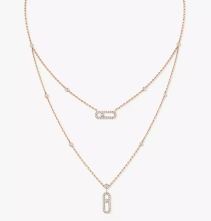 [Luxery]MS Double-Circle Full-Diamond Necklace