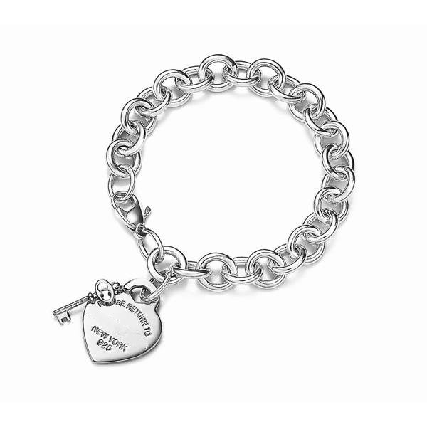[⭐Luxery Jewels]KEY HEART CARD CHUNKY INTERLOCKING BRACELET LENGTH