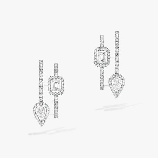[⭐Luxery] クレオール マイ ツイン 2列 シルバー ダイヤモンドピアス