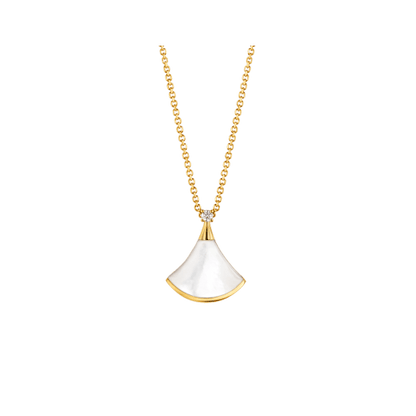 [⭐Luxus]DREAM HALSKETTE WEISSES PERLMUTT GOLD 1 DIAMANT