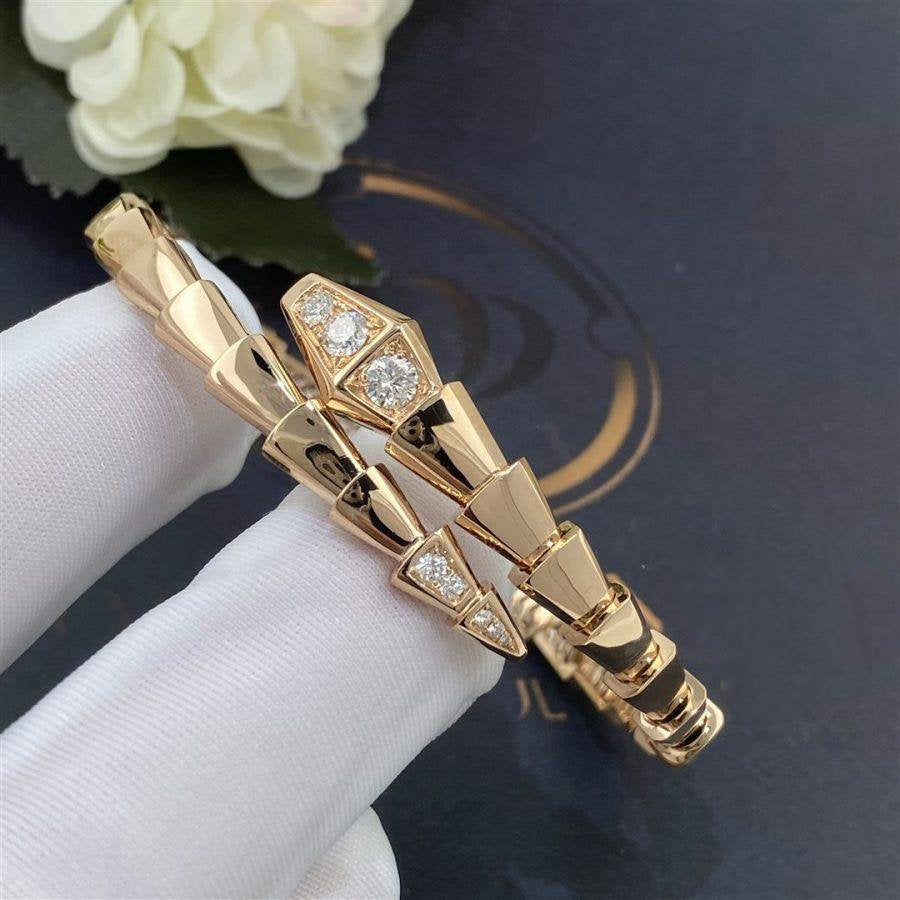 [⭐Luxus]SERPENTI ARMBAND DIAMANTEN ROSÉGOLD