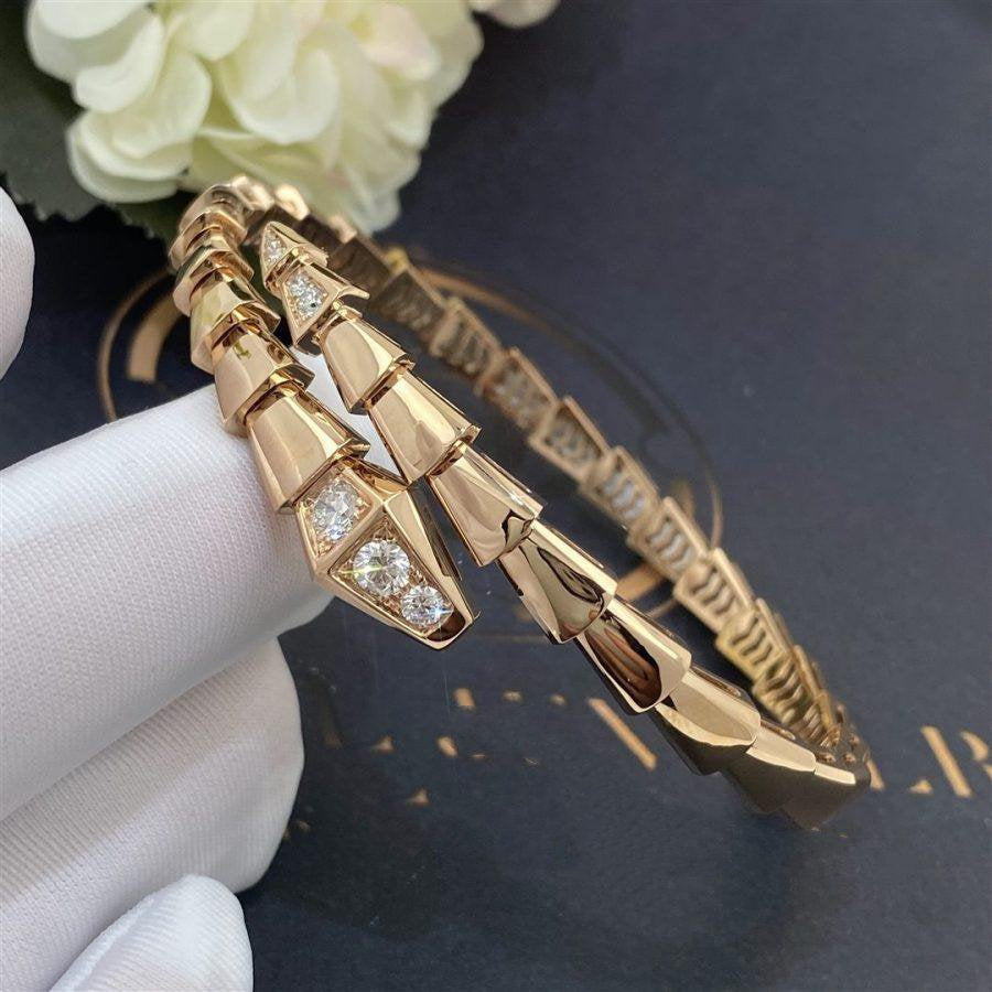 [⭐Luxus]SERPENTI ARMBAND DIAMANTEN ROSÉGOLD