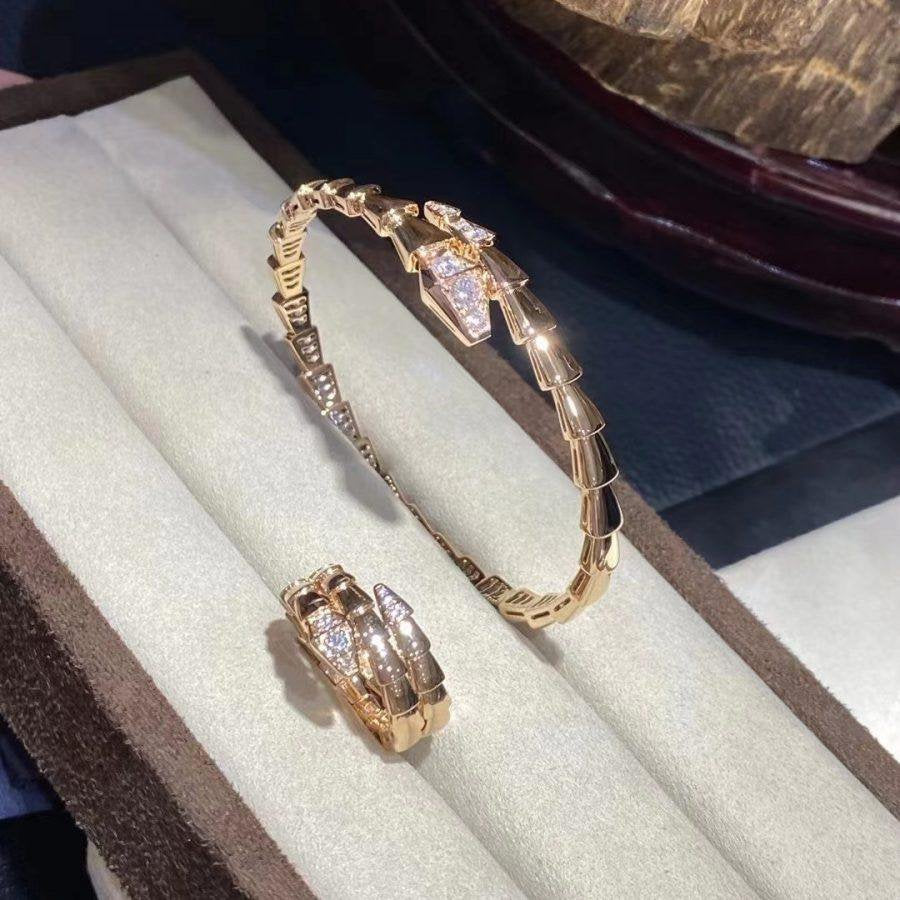 [⭐Luxus]SERPENTI ARMBAND DIAMANTEN ROSÉGOLD