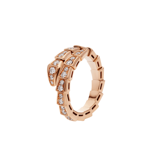 [⭐Luxery]SERPENTI RING ROSEGOLD DIAMANT-PAVÉ 4MM