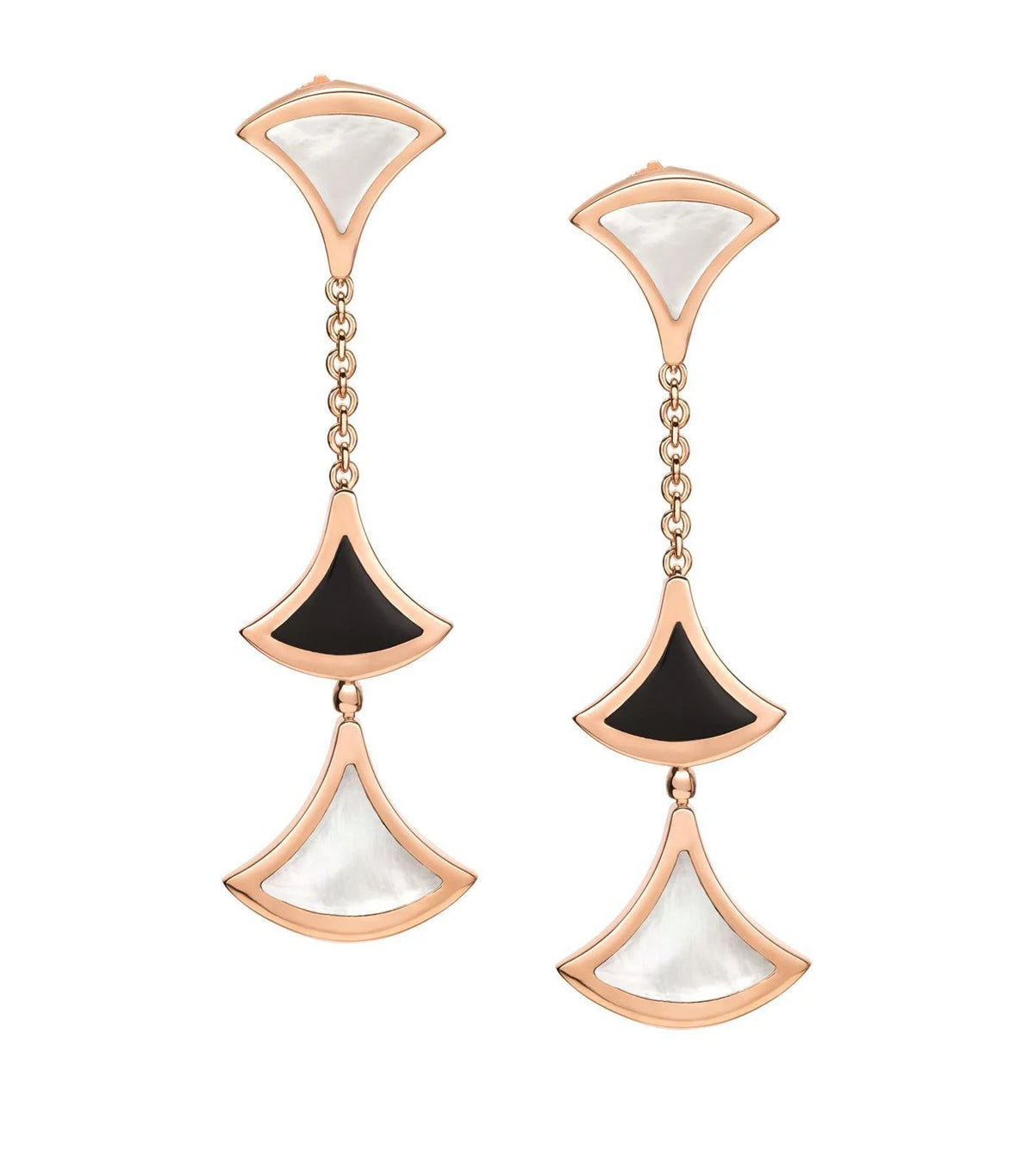 [⭐Luxus]DREAM OHRRINGE 3 MOTIVE ONYX PERLMUTT ROSÉGOLD