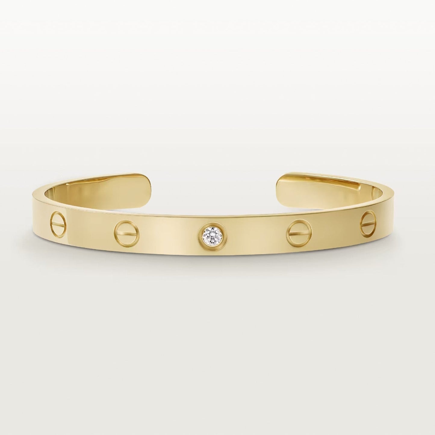 [Luxery]LOVE BRACELET 6.1MM 1 DIAMOND OPEN CUFF