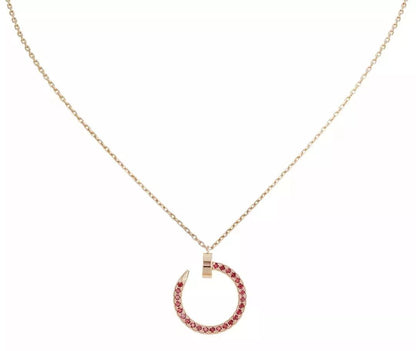 [Luxery]JUSTE NECKLACE GOLD RED DIAMONDS