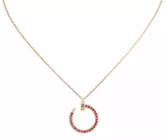 [Luxery]JUSTE NECKLACE GOLD RED DIAMONDS