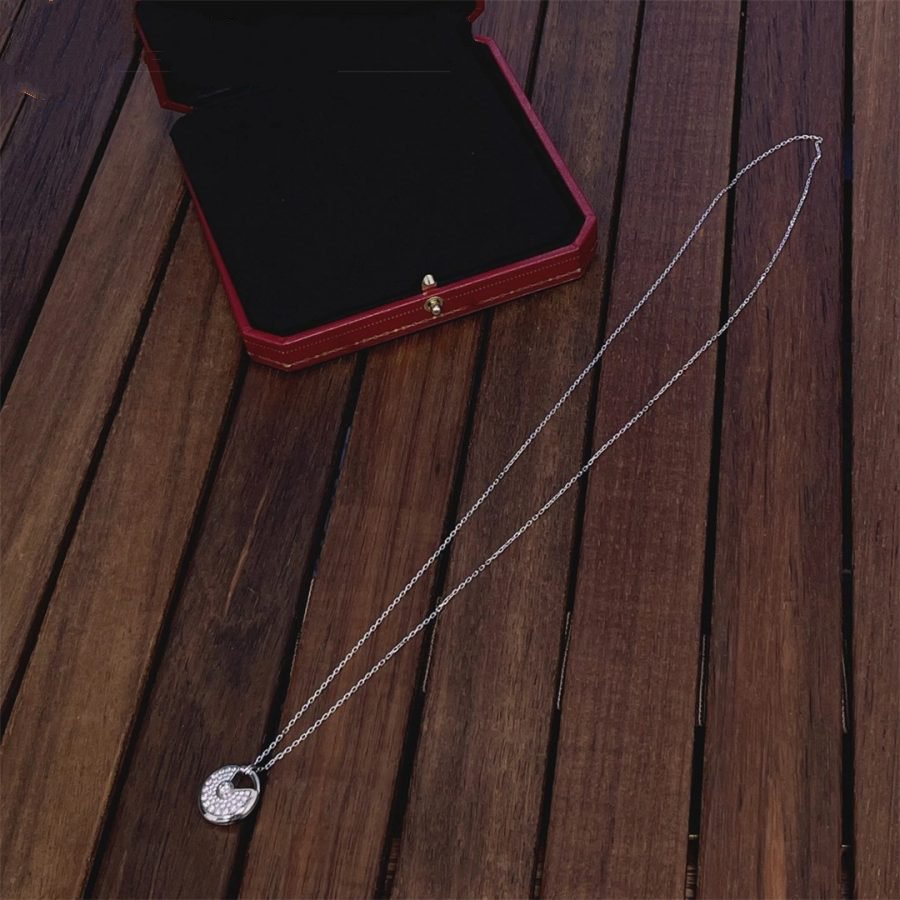 [Luxery]AMULETTE SILVER FULL DIAMOND NECKLACE