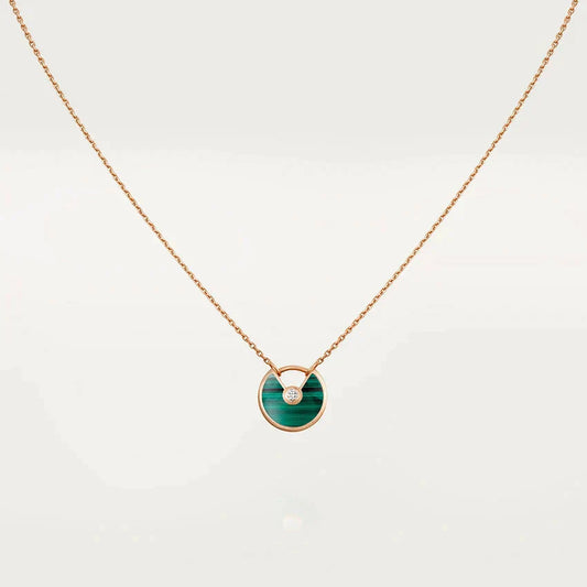[Luxery]AMULETTE ROSE GOLD MALACHITE NECKLACE