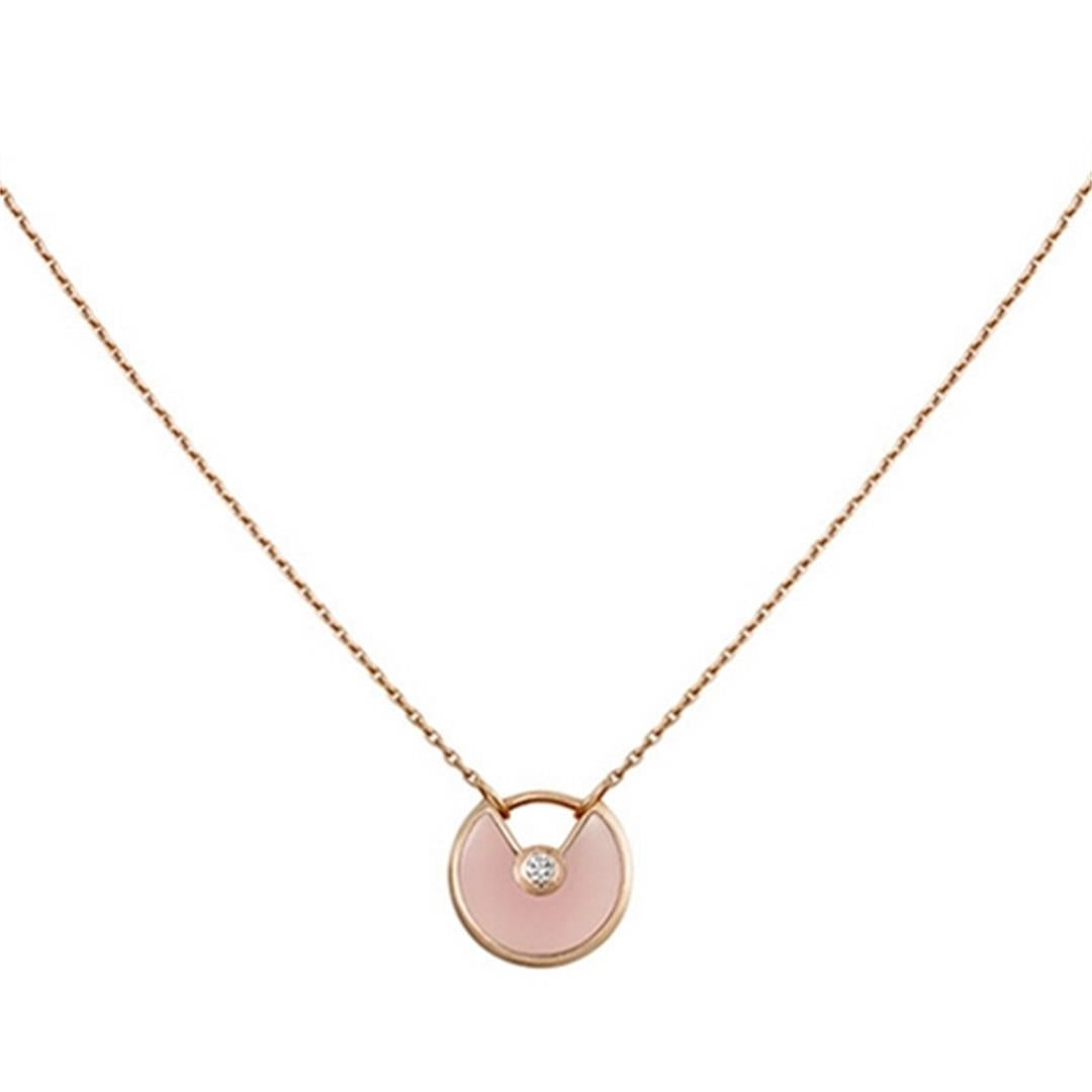 [Luxery]AMULETTE ROSE GOLD PINK MOP NECKLACE