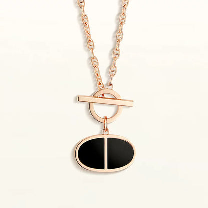 [Luxery]CHAINE VERSO BLACK CERAMIC NECKLACE