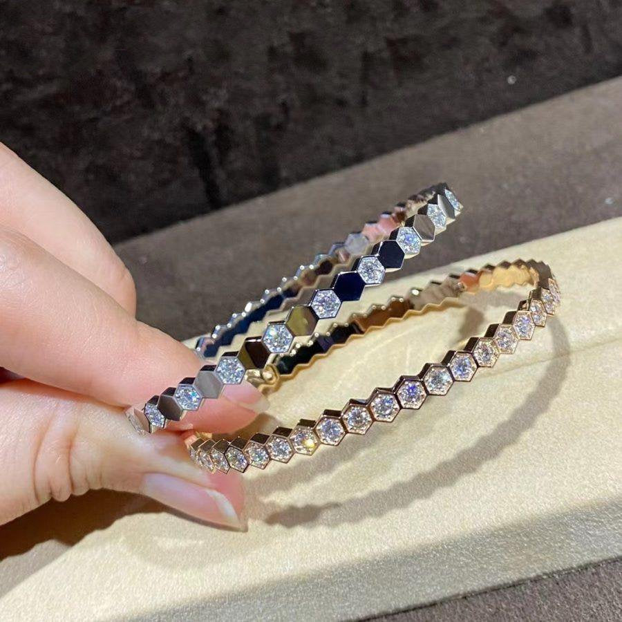 [Luxery]BEE LOVE GOLD BRACELET FULL DIAMOND