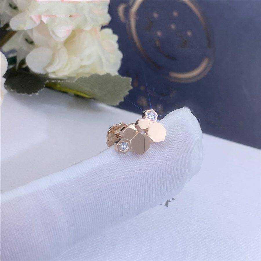 [Luxery]BEE LOVE PINK GOLD DIAMOND EARRINGS