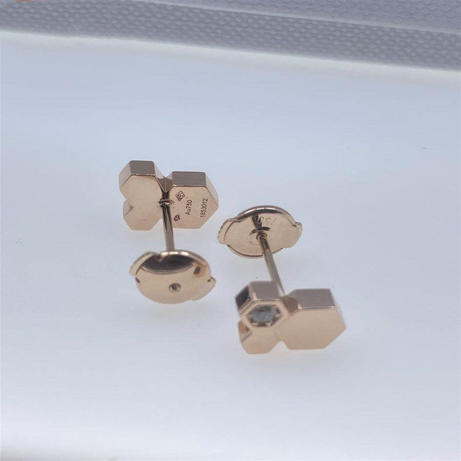 [Luxery]BEE LOVE PINK GOLD DIAMOND EARRINGS