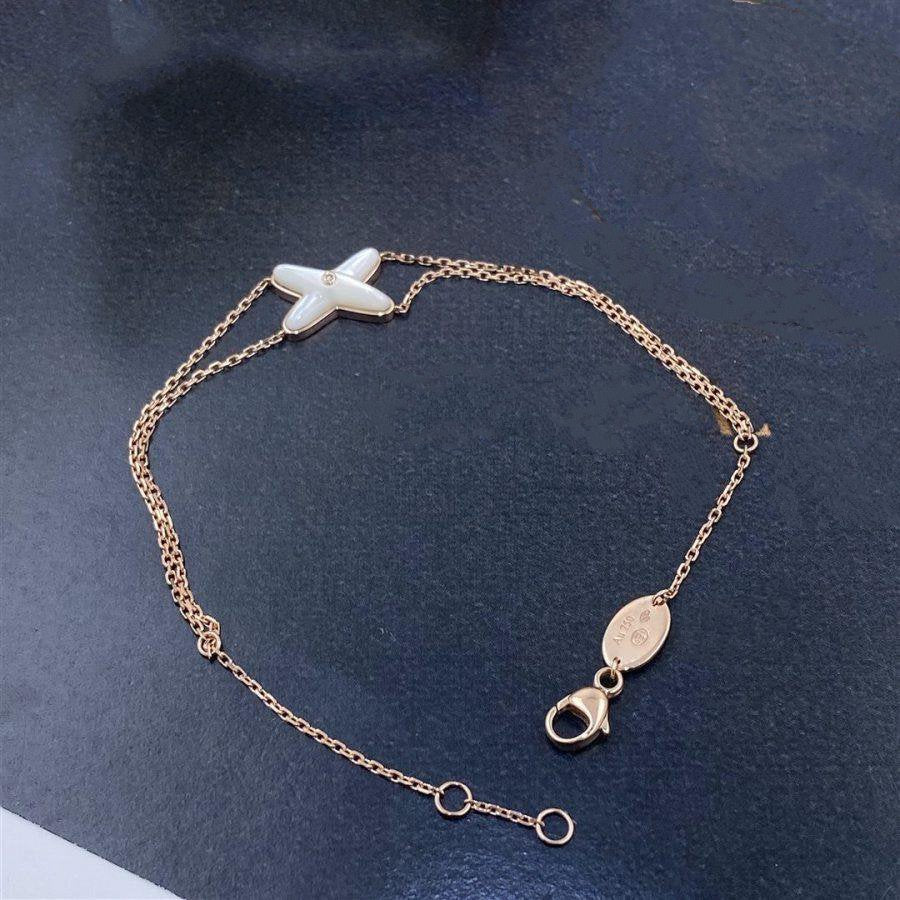 [Luxery]JEUX BRACELET WHITE MOP PINK GOLD 1 DIAMOND