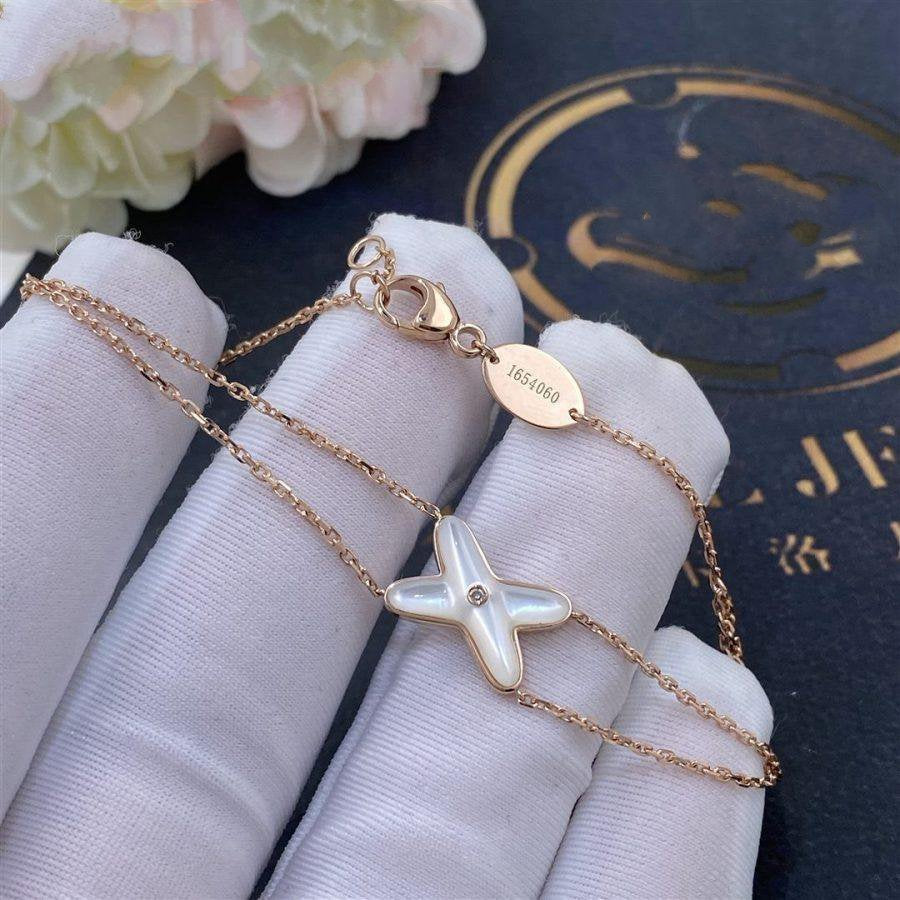 [Luxery]JEUX BRACELET WHITE MOP PINK GOLD 1 DIAMOND