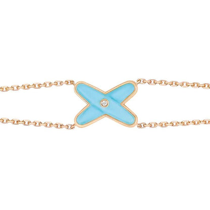 [Luxery]JEUX BRACELET TURQUOISE PINK GOLD 1 DIAMOND