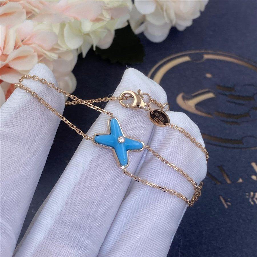 [Luxery]JEUX BRACELET TURQUOISE PINK GOLD 1 DIAMOND