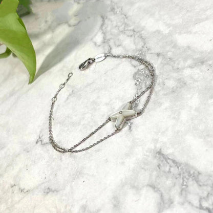 [Luxery]JEUX BRACELET WHITE MOP SILVER 1 DIAMOND