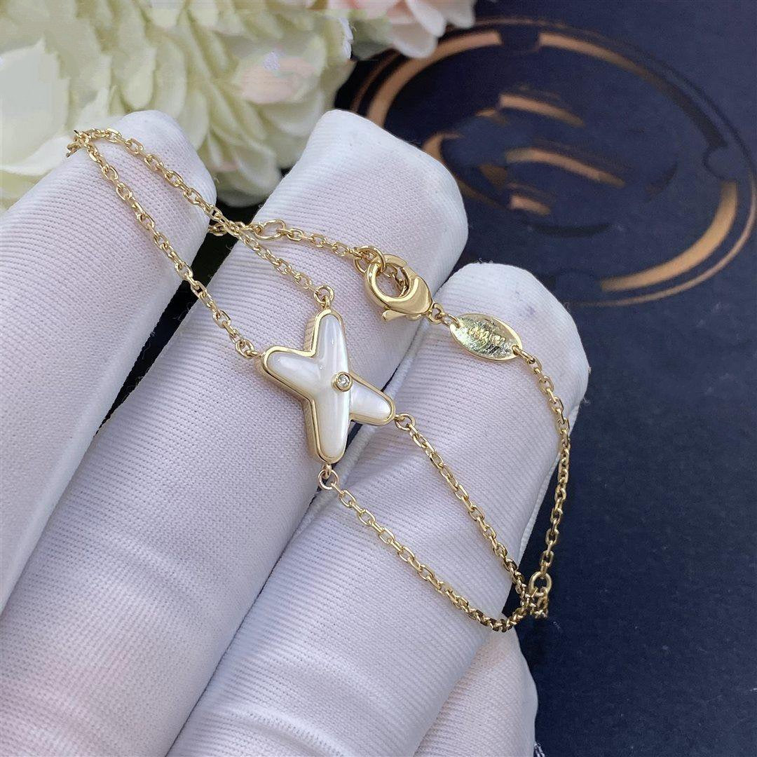 [Luxery]JEUX BRACELET WHITE MOP GOLD 1 DIAMOND