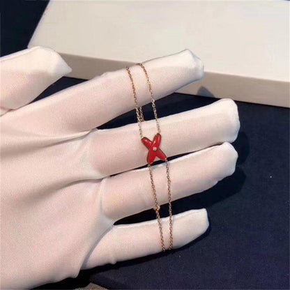 [Luxery]JEUX BRACELET CARNELIAN PINK GOLD 1 DIAMOND