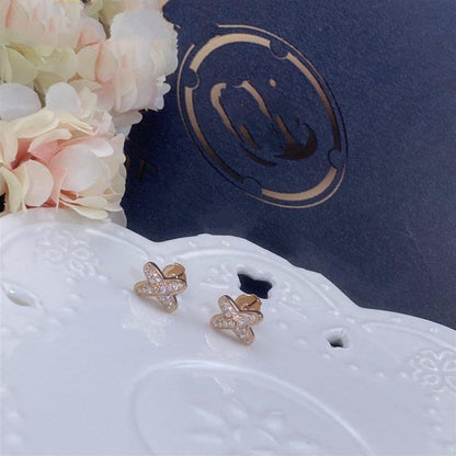 [Luxery]JEUX DE PINK GOLD DIAMOND EARRINGS