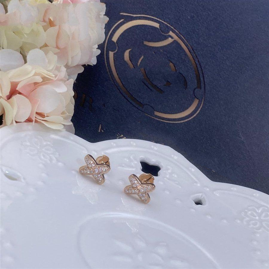[Luxery]JEUX DE PINK GOLD DIAMOND EARRINGS