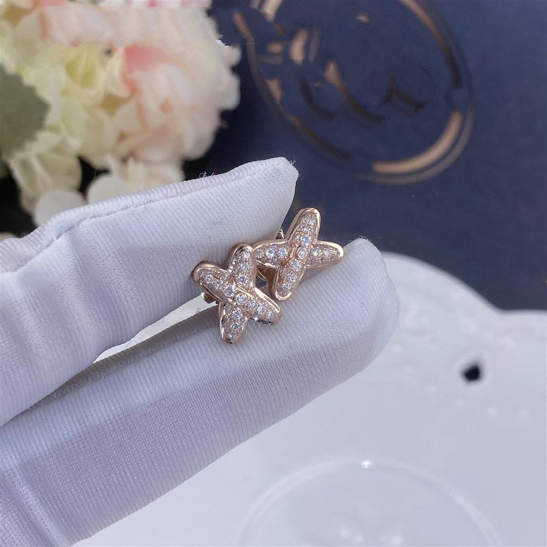 [Luxery]JEUX DE PINK GOLD DIAMOND EARRINGS