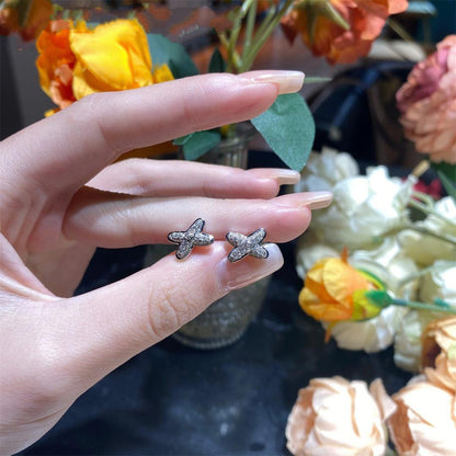 [Luxery]JEUX DE SILVER DIAMOND EARRINGS
