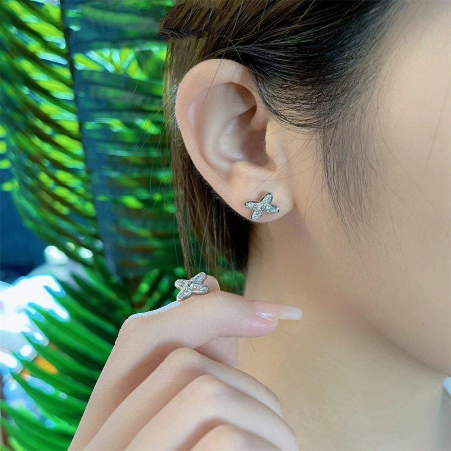 [Luxery]JEUX DE SILVER DIAMOND EARRINGS