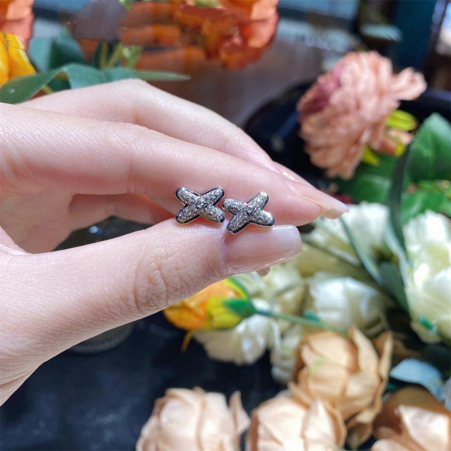 [Luxery]JEUX DE SILVER DIAMOND EARRINGS
