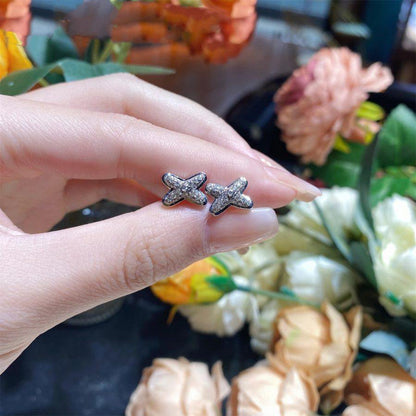 [Luxery]JEUX DE SILVER DIAMOND EARRINGS