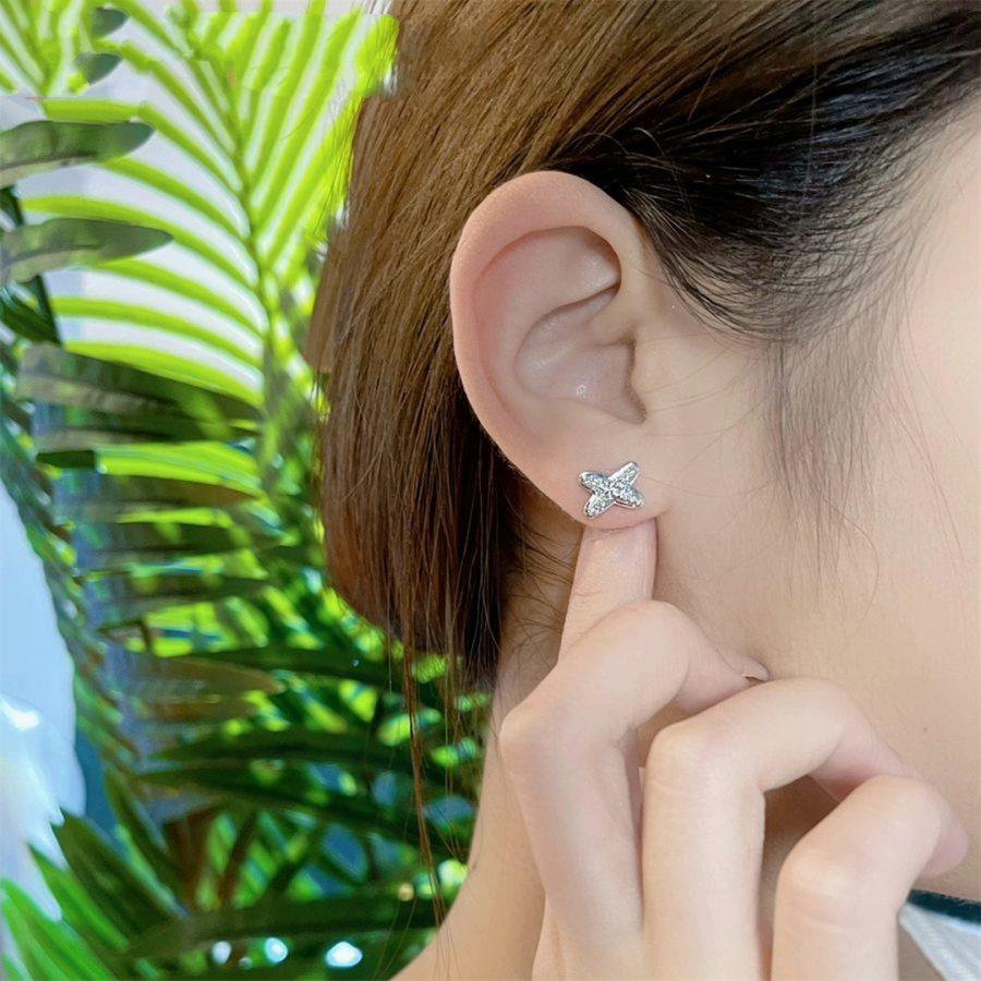 [Luxery]JEUX DE SILVER DIAMOND EARRINGS