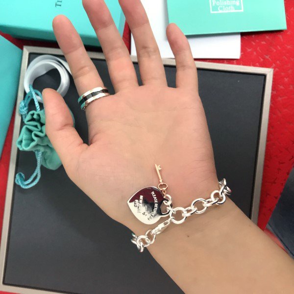 [⭐Luxery Jewels]KEY HEART CARD CHUNKY INTERLOCKING BRACELET LENGTH